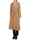 Prater Belted Virgin Wool Single Coat Beige - MAX MARA - BALAAN 3