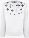 Men's Multi Cross Print Sweatshirt White - NEIL BARRETT - BALAAN 3