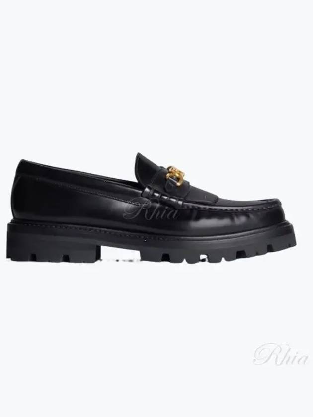 Triomphe Chain Polished Bull Margaret Loafers Black - CELINE - BALAAN 2