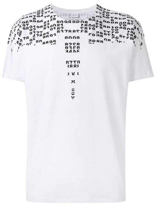 Men's REY Ray numbering printing short sleeve t-shirt white CMAA018S17001053 0110 - MARCELO BURLON - BALAAN 1