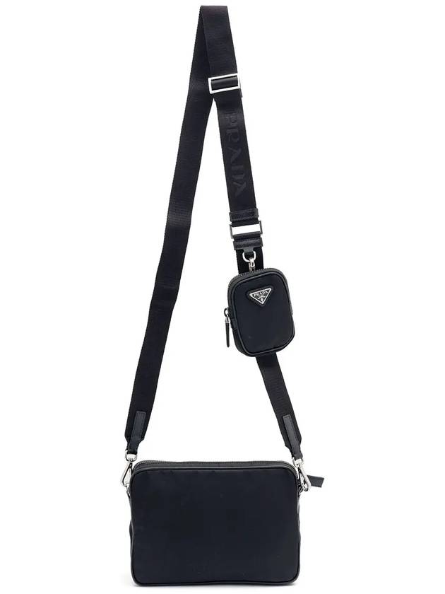 Re-Nylon Saffiano Leather Shoulder Bag Black - PRADA - BALAAN 4