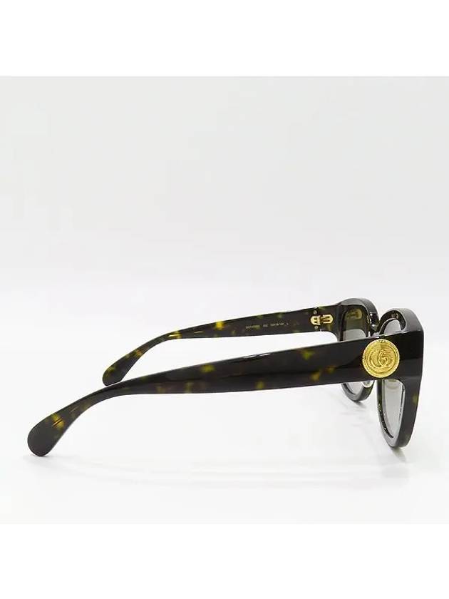 GG1409SK Gold tone metal double G logo detail on side special fit round sunglasses - GUCCI - BALAAN 3