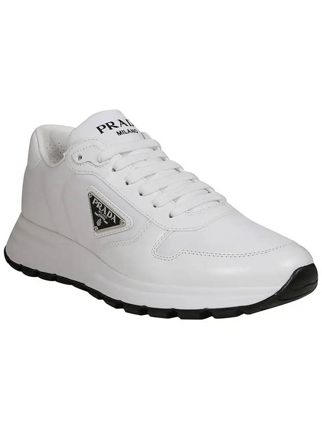 Prax 01 Re-Nylon Brushed Leather Low-Top Sneakers White - PRADA - BALAAN 2