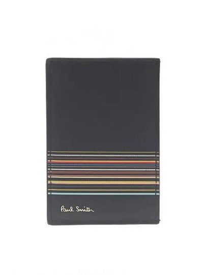 Signature Striped Leather Card Holder M1A6137LFISIG - PAUL SMITH - BALAAN 2