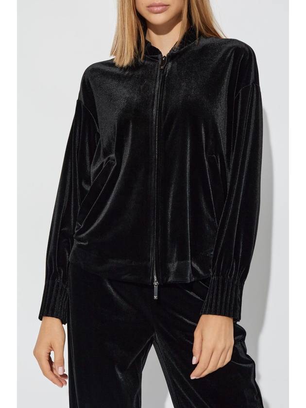 Emporio Armani Velvet Sweatshirt, Women's, Black - EMPORIO ARMANI - BALAAN 3