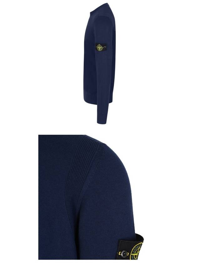 Wappen Patch Cotton Knit Top Navy - STONE ISLAND - BALAAN 6