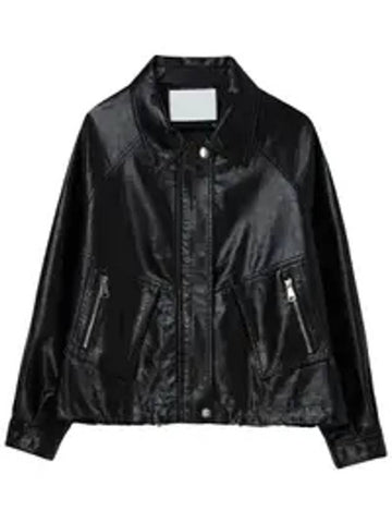 Overfit String Eco Leather Jacket Black - THE GREEN LAB - BALAAN 1