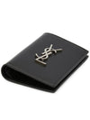 Men's Silver Monogram Fold Half Wallet Black - SAINT LAURENT - BALAAN 4