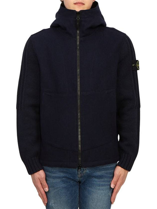 Panno Speciale Primaloft Insulation Technology Shetland Knit Hooded Jacket Marine Blue - STONE ISLAND - BALAAN 2