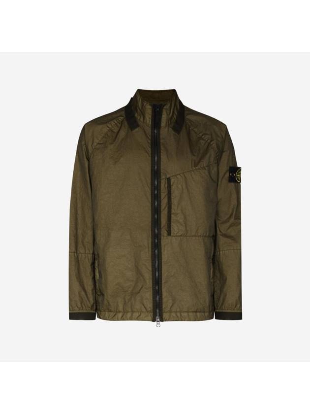 Membrana Zipper Bomber Jacket Olive Green - STONE ISLAND - BALAAN 1