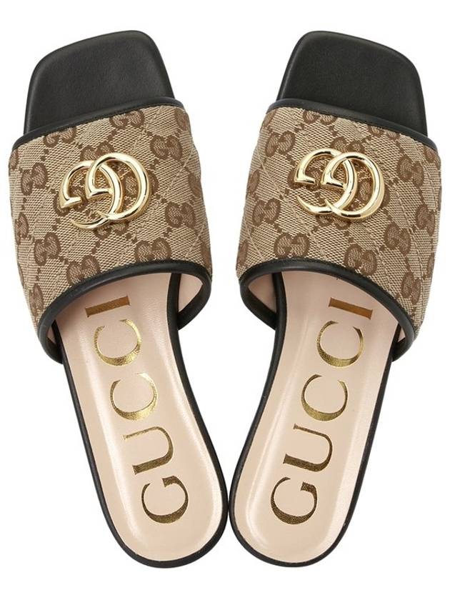 Women's GG Matelasse Canvas Slide Sandals Mule Black - GUCCI - BALAAN 2