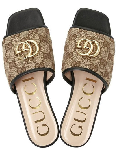 Women's GG Matelasse Canvas Slide Sandals Mule Black - GUCCI - BALAAN 2