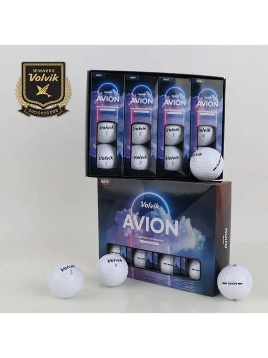 AVION Flight Optimized Golf Ball Avion White1 Dozen 12 Balls - VOLVIK - BALAAN 2