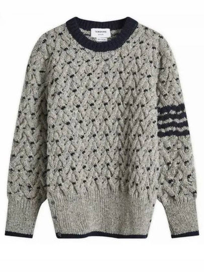 4 Bar Cable Knit Top Grey - THOM BROWNE - BALAAN 2