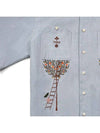 Men's I4SS01SB Root Zip Embroidery Shirt Sky Blue - IOEDLE - BALAAN 3