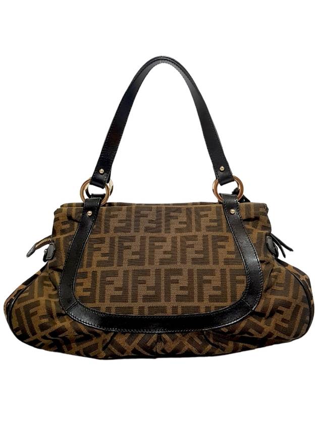 Women s 8BR628 Zuka Leopard Fabric Gold Logo Decorated Shoulder Bag - FENDI - BALAAN 3