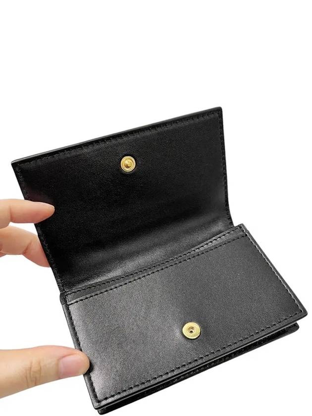 Intrecciato Flap Card Wallet Black - BOTTEGA VENETA - BALAAN 4