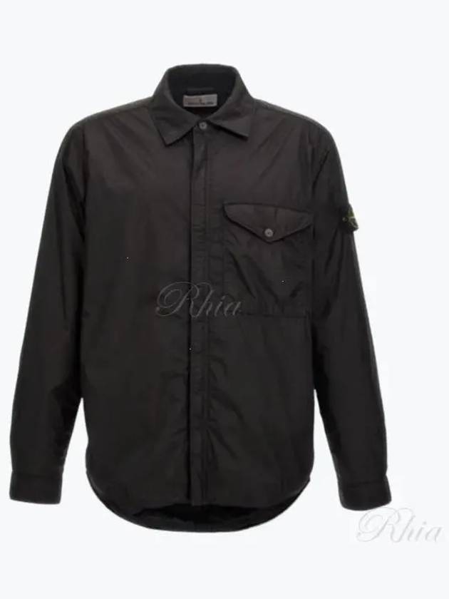 Logo Patch Zip Up Jacket Black - STONE ISLAND - BALAAN 2