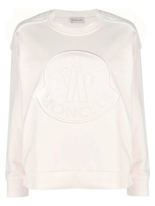 Embroidered Logo Sweatshirt White - MONCLER - BALAAN 2