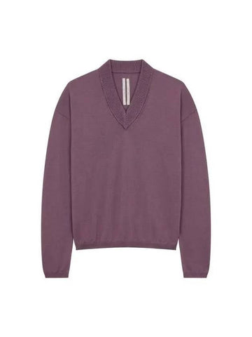 MEN Bold V-neck Wool Pullover Purple 270711 - RICK OWENS - BALAAN 1