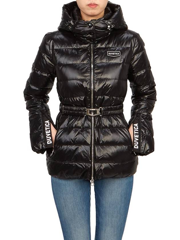 Women s goose down padded jacket Pigna belted hoodie VDDJ25235 BKS - DUVETICA - BALAAN 7