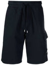 Light Fleece Utility Shorts Navy - CP COMPANY - BALAAN 3