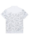 Women s garden print high neck short sleeve t shirt 9234LZPP WHITE - BLACK&WHITE - BALAAN 3