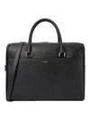 Logo Leather Brief Case Black - SAINT LAURENT - BALAAN 1