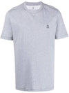 Chest Logo Short Sleeve T-Shirt Grey - BRUNELLO CUCINELLI - BALAAN 1