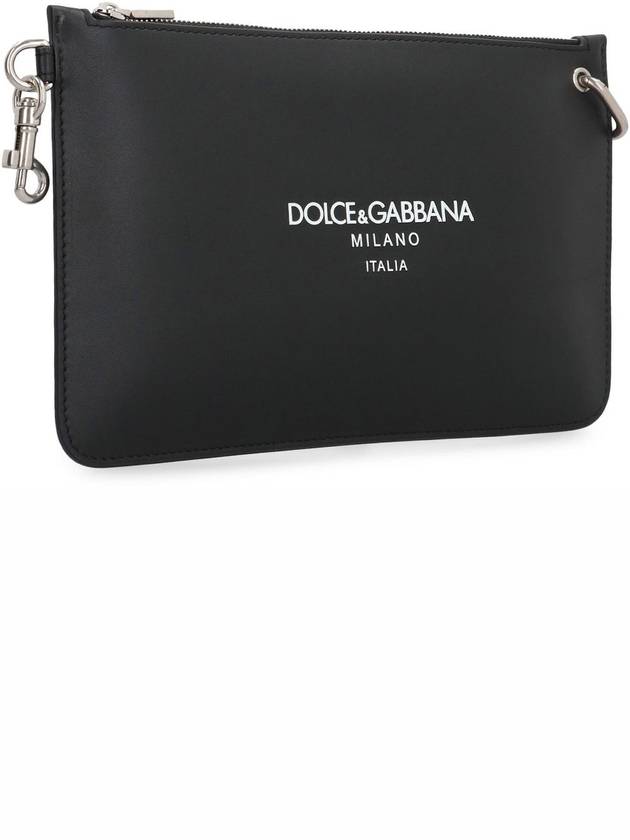 Dolce & Gabbana Necessaire Leather Flat Pouch - DOLCE&GABBANA - BALAAN 3