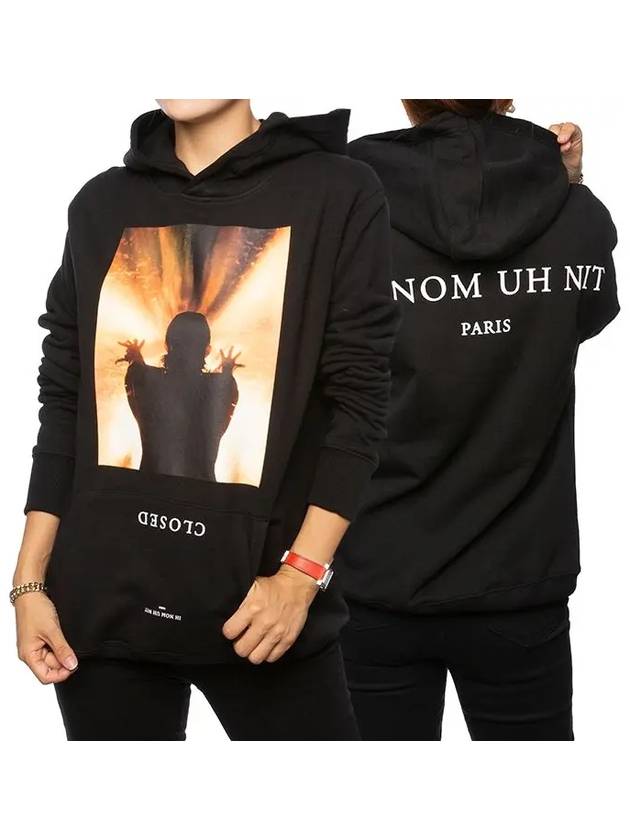 Women's Close Print Hooded Black NOM18298 - IH NOM UH NIT - BALAAN 1