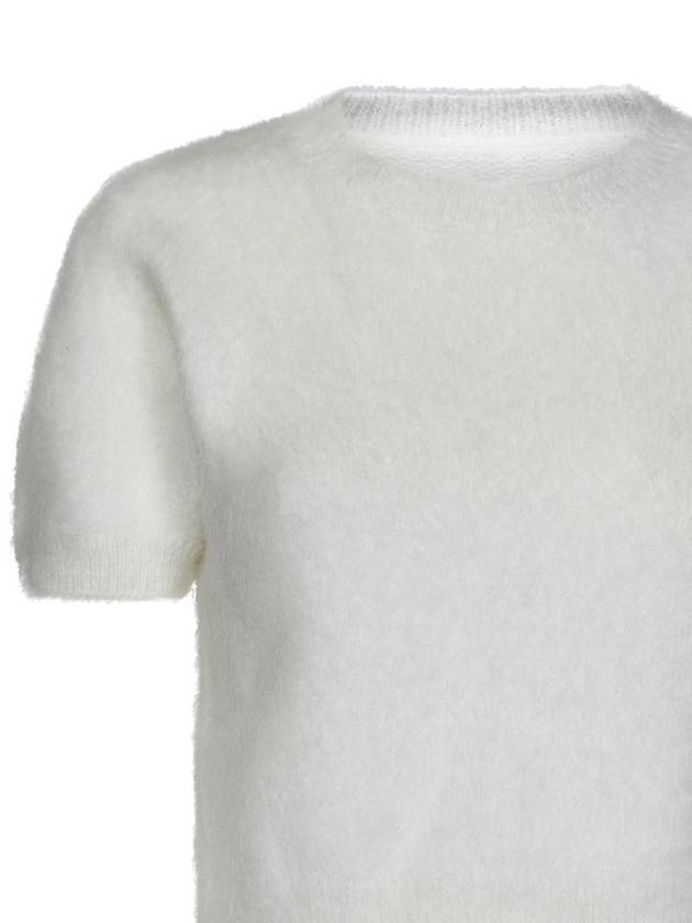 Crop Brushed Alpaca Knit Top White - MAISON MARGIELA - BALAAN 4