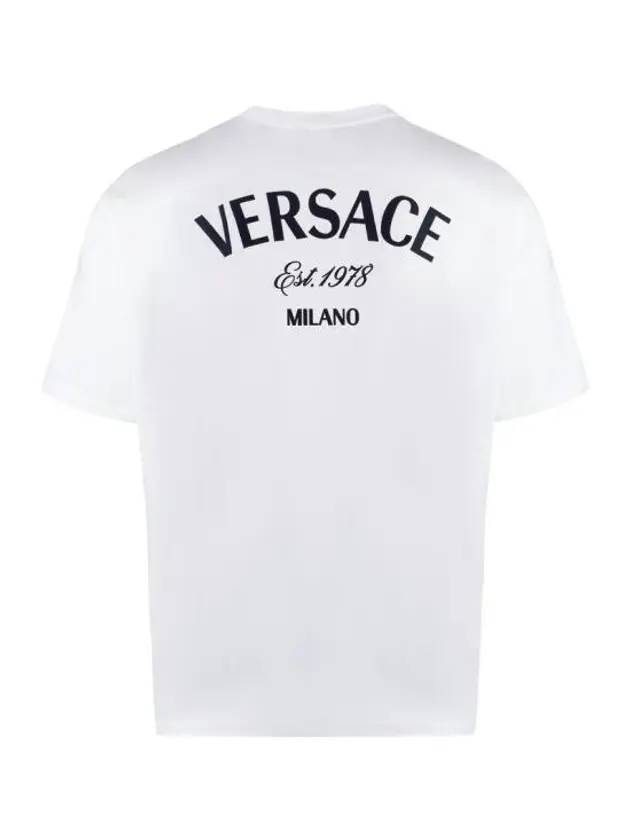 Milano Logo Short Sleeve T-Shirt White - VERSACE - BALAAN 1