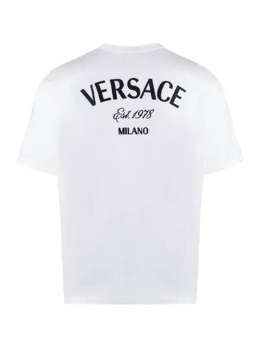 Milano Logo Short Sleeve T-Shirt White - VERSACE - BALAAN 1