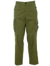 Stretch Cotton Tela Paracadute Cargo Pants Olive Green - STONE ISLAND - BALAAN 1