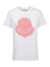 Women's Logo Print Short Sleeve T-Shirt White - MONCLER - BALAAN 2