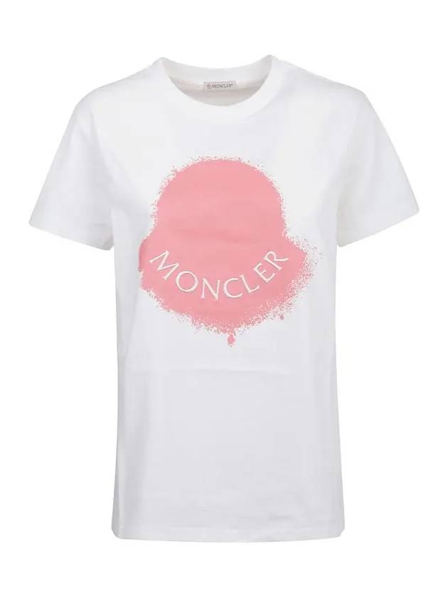 Women's Logo Print Short Sleeve T-Shirt White - MONCLER - BALAAN 2