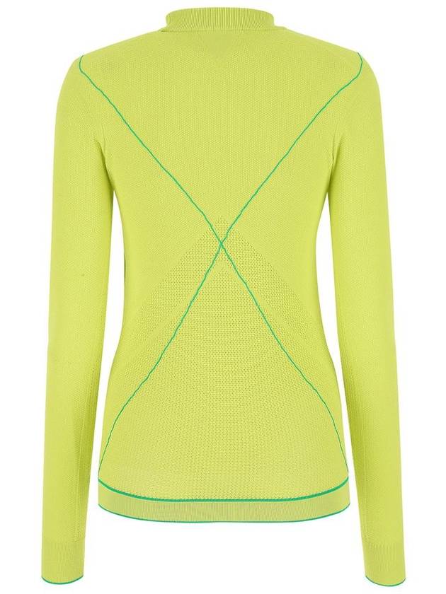 Women's Stitch Line Long Sleeve Knit Top Lime - BOTTEGA VENETA - BALAAN 3