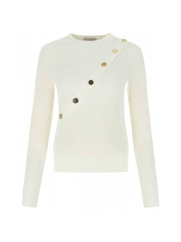 button detail viscose pullover knit top - ALEXANDER MCQUEEN - BALAAN 1