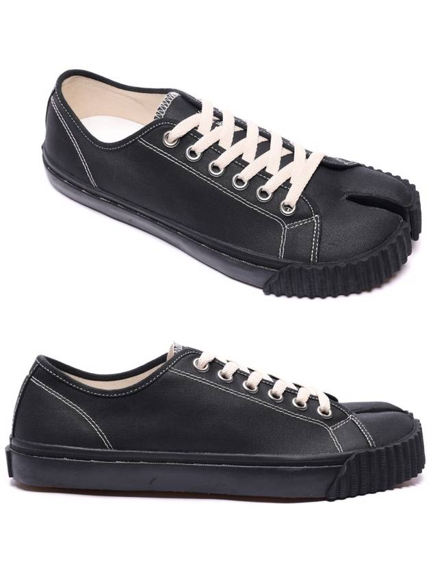 Tabi Canvas Low Top Sneakers Black - MAISON MARGIELA - BALAAN 2