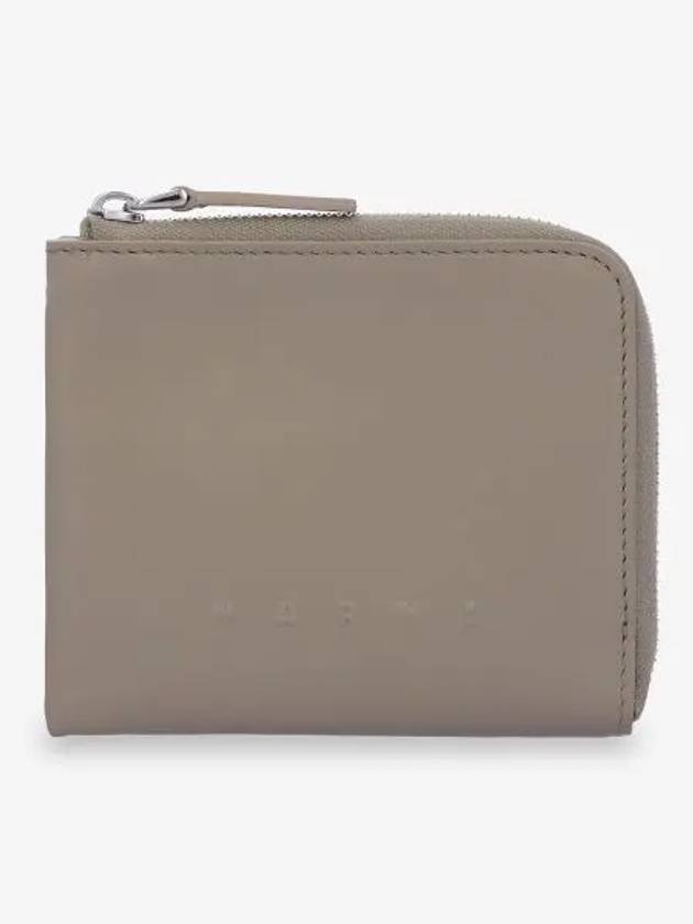 Logo Zip Around Half Wallet Grey - MARNI - BALAAN 1