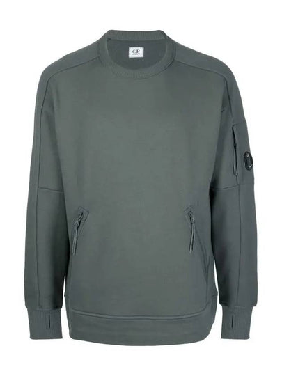 Men's Diagonal Lens Wappen Crew Neck Sweatshirt Grey - CP COMPANY - BALAAN 2