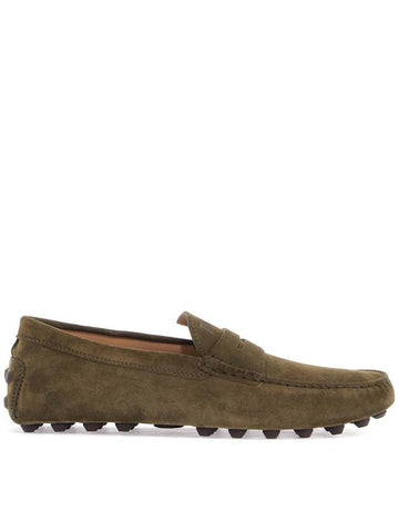 olive green suede loafers with rubber sole - TOD'S - BALAAN 1