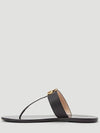 GG Marmont Tbar flip flop sandals slippers black - GUCCI - BALAAN 3