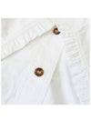 Ruffle Collar Button Sleeveless Shirt White - GANNI - BALAAN 8