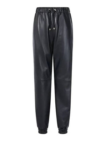 Women s Soft Leather Jogger Pants Black - PHILIPP PLEIN - BALAAN 1