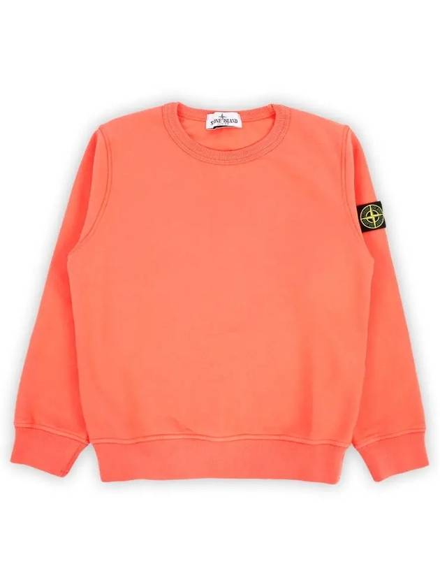 Kids Wappen Patch Organic Cotton Fleece Sweatshirt Fluorescent Orange - STONE ISLAND - BALAAN 2