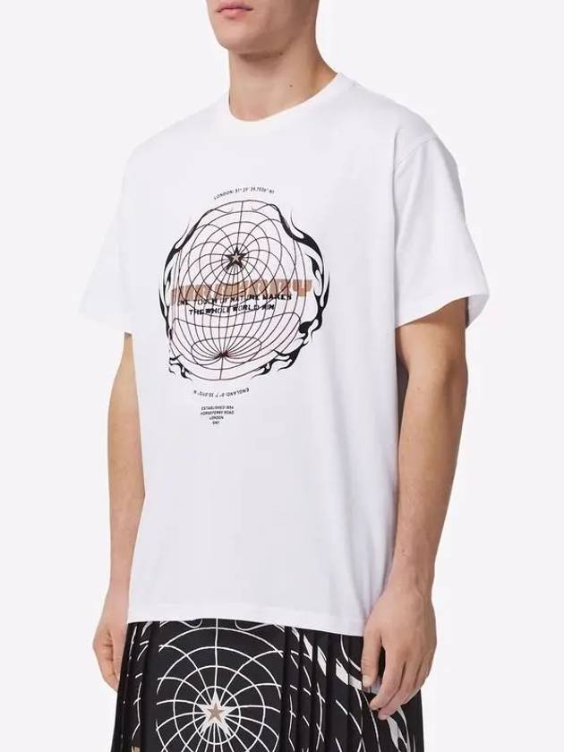 Globe Logo Graphic Short Sleeve T-Shirt White - BURBERRY - BALAAN 3