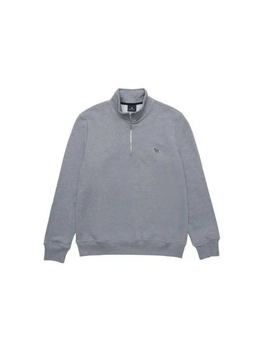 Zebra Zip Neck Sweatshirt Grey - PAUL SMITH - BALAAN 1