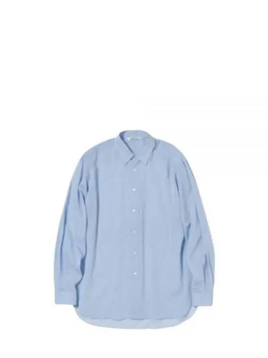 24 HARD TWIST FINX ORGANDY SHIRT SAX BLUE CHAMBRAY A24SS01VO - AURALEE - BALAAN 1